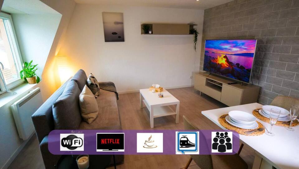 # Le 4 # Tres Beau Appartement T3 Neuf, Tout Confort, Mulhouse Centre Ville Exteriör bild